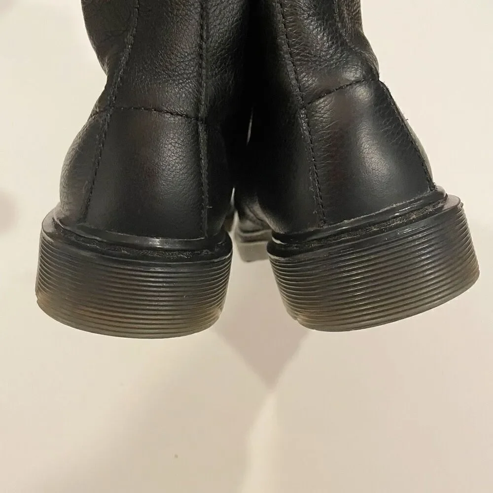 Dr Martens kids 1460 Pascal Mono Boots Black Leather Size 4 Punk Alternative